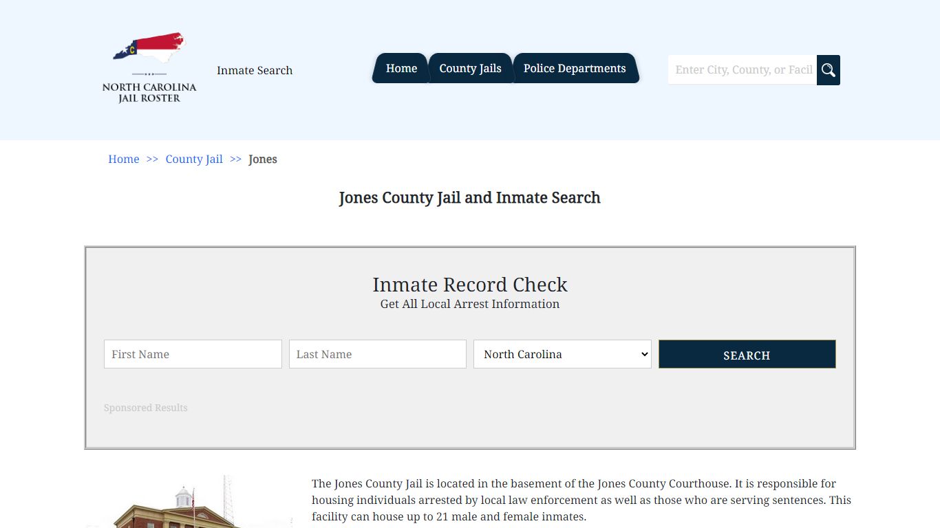 Jones County Jail and Inmate Search | North Carolina Jail Roster